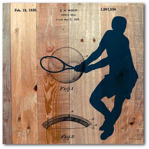 WEB-TS141-16x16: Tennis on Wood, 16x16